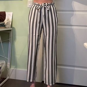 Stripped paperbag trousers